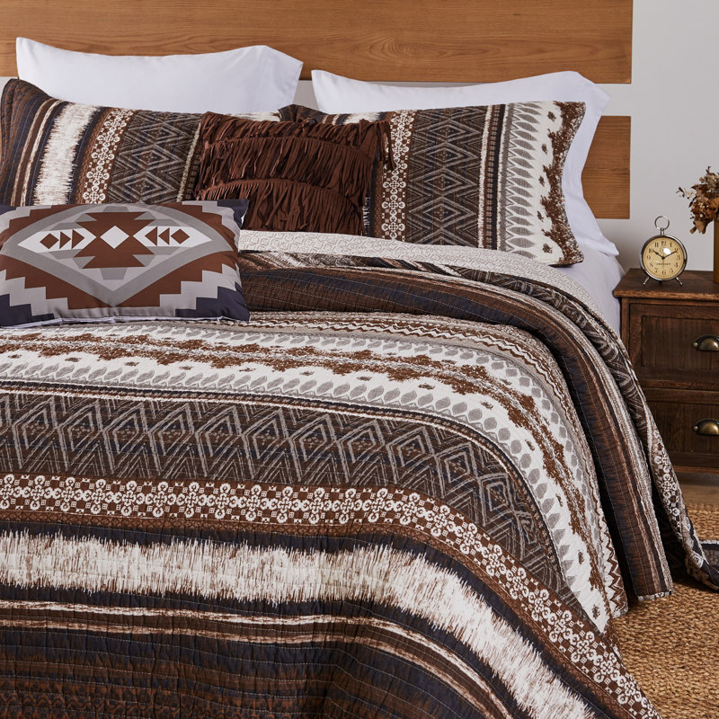 King Pink Cotton Reversible Boho-Chic Quilt Set
