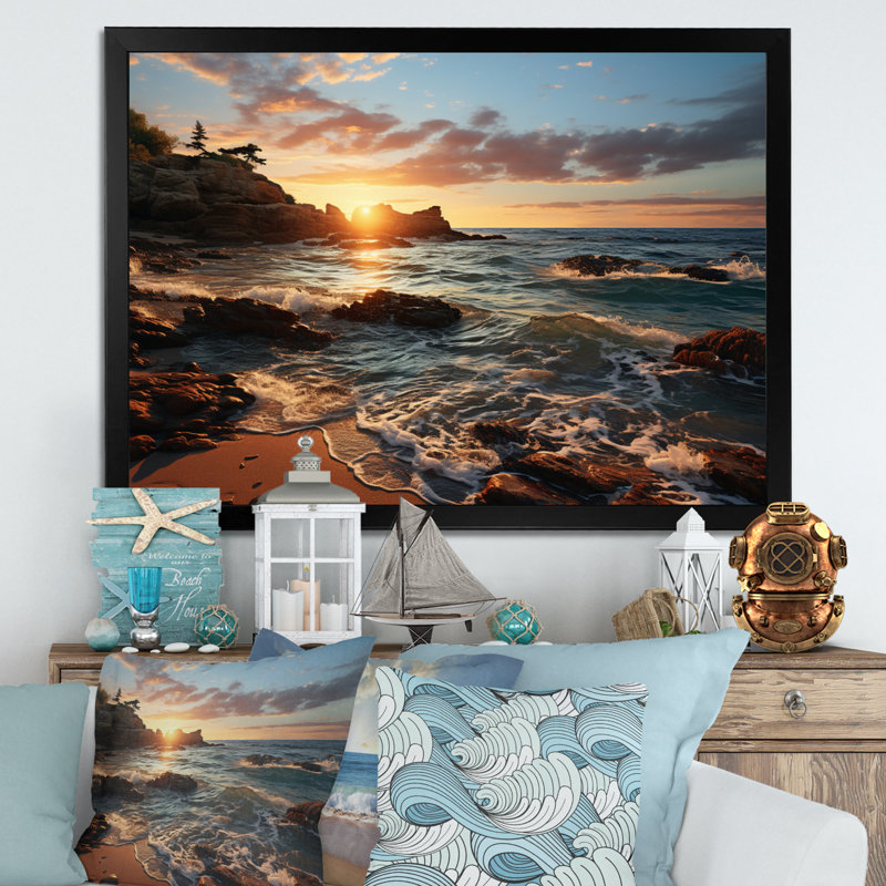 Golden Sands A hypnotisant sur toile, H 12 po x l 20 po, Cadre photo noir