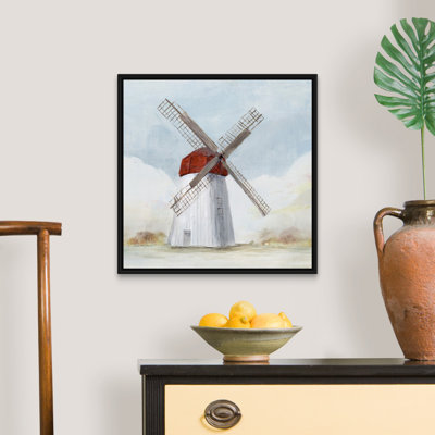 Reproduction d’art sur toile, "Red Windmill I" par Isabelle Z