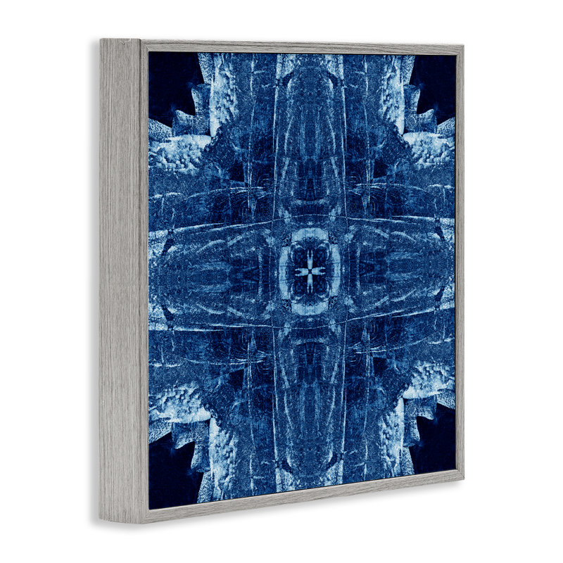 Art de giclée encadrée de formes géométriques bleu marine par El Perkin, Estampe numérique Farmhouse, H 12 po x l 12 po