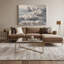 Art mural horizontal sur toile à rayures horizontales blanc gris et gris-1040877130