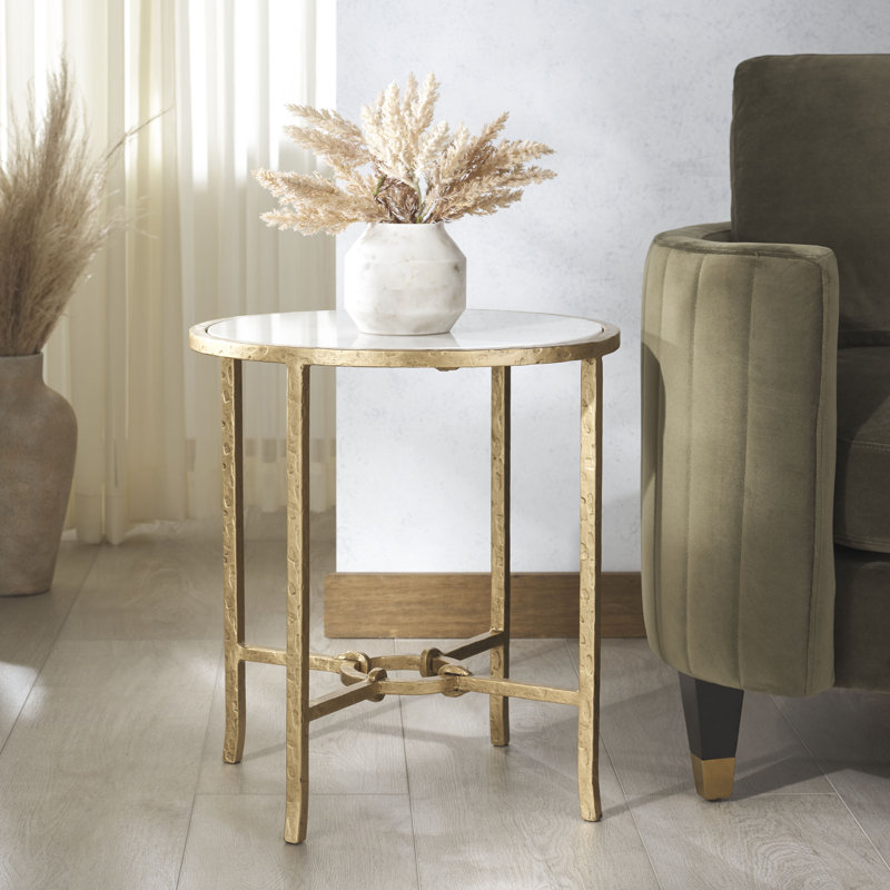 Myrtise Forged Metal Round Accent Table
