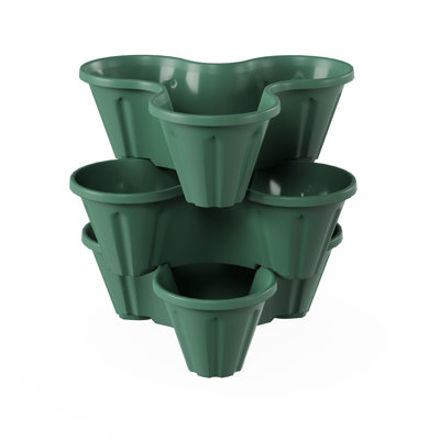 Pure Garden 3-Tier Stacking Planter Tower, Green
