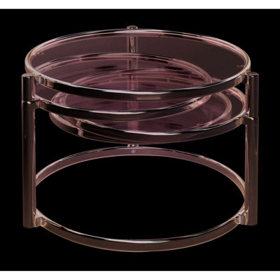 Table basse gigogne en verre transparent de style moderne pour l'espace de vie, structure et 3 tablettes extensibles, l 59,11 po x P 55,11 po x H 17,46 po
