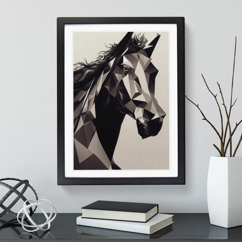 Abstract Horse No.6 - Framed Print, Black, 64cm H x 46cm W x 2cm D