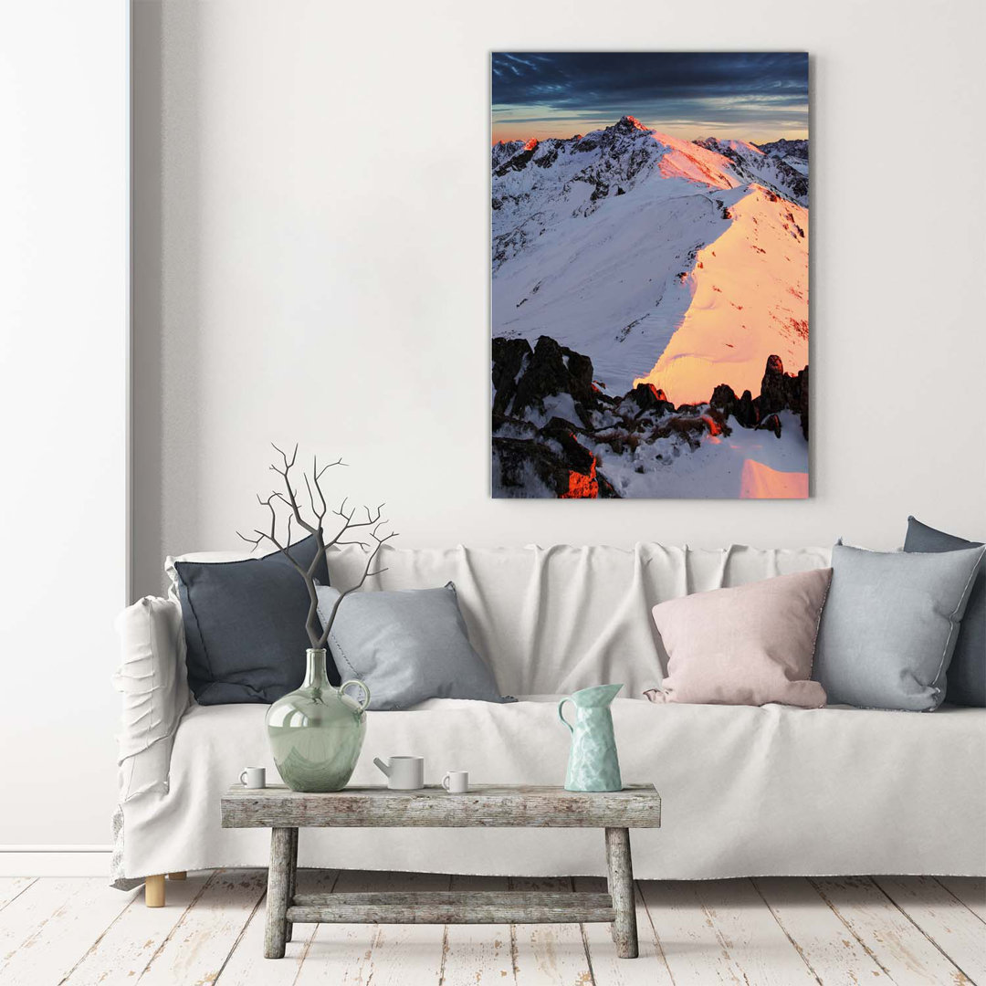 Berge im Winter - Kunstdrucke auf Leinwand