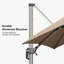 Parasol en taupe décalé carré en aluminium 10 pi avec rotation de 360 ° Rishav-814052389