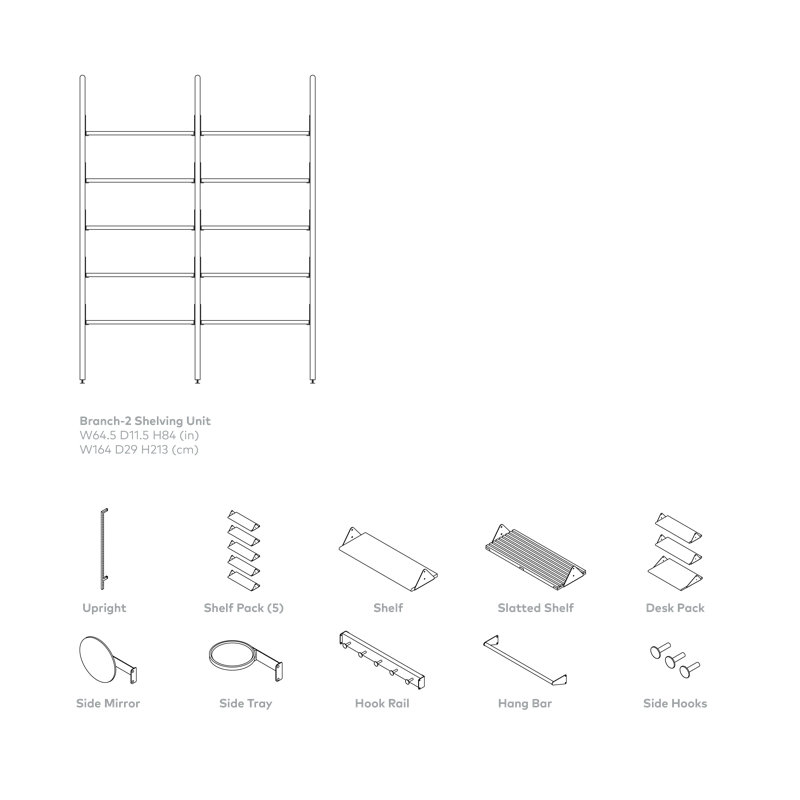 Branch 2 Shelving Unit, White/Blonde