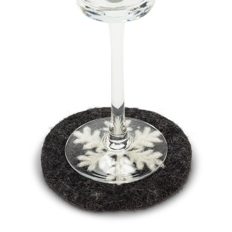 Sous-verre Snowflake, Charbon et blanc