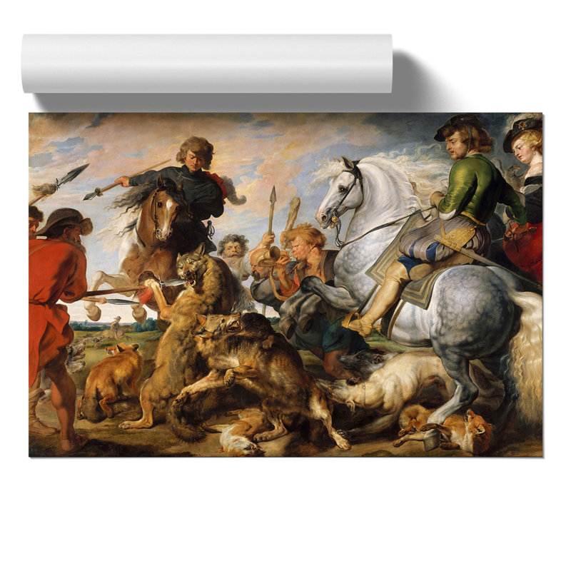 The Wolf and the Fox by Peter Paul Rubens - Frameless Print, 42cm H x 59cm W x 0.1cm D