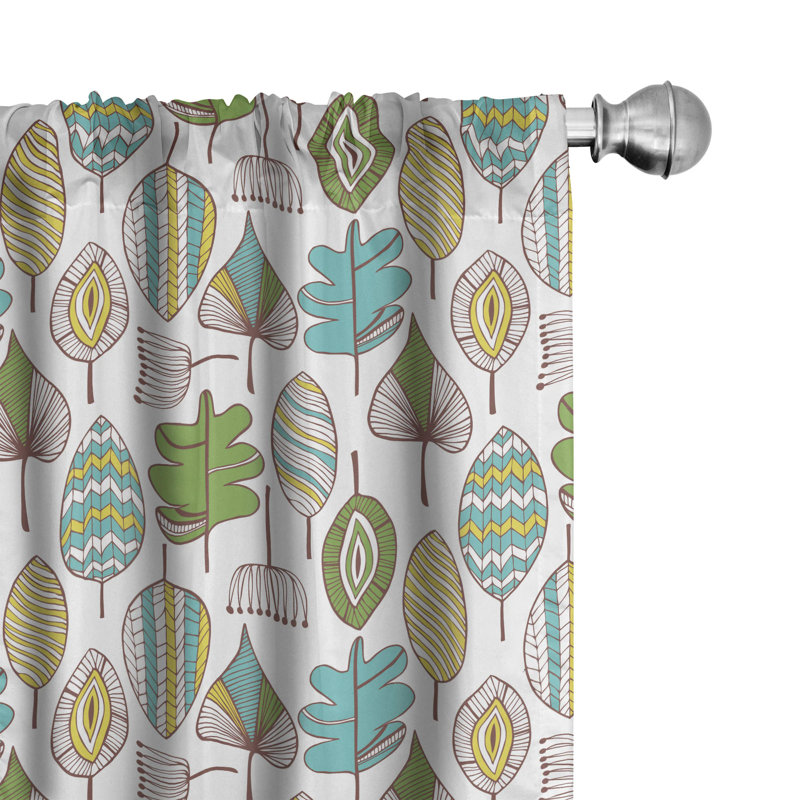 Doodle Semi-Sheer Rod Pocket Sliding Panel, 28" x 84"