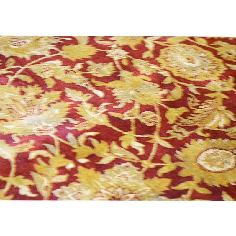 High-Quality Hand-Knotted Red And Gold Area Rug