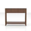 Console Mid-Century moderne cannelée avec 2 tiroirs et tablette ouverte, table d'entrée étroite à finition noyer, table de canapé mince pour le couloir, salon, petits espaces, assemblage facile