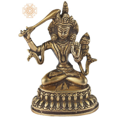 Figurine de bouddhiste tibétain manjushri bodhisattva en laiton