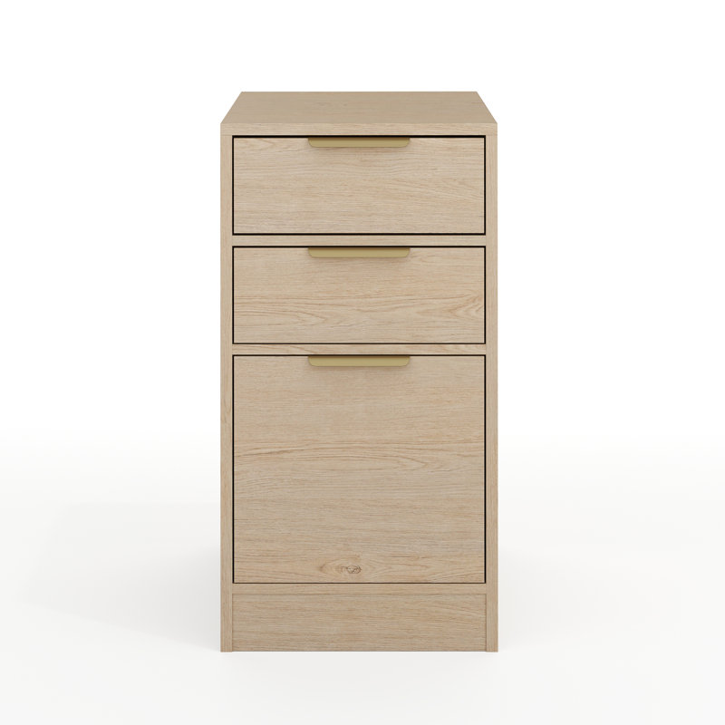 Martha Stewart Kayden Home Office Modular 3 Drawer File Cabinet, Brown