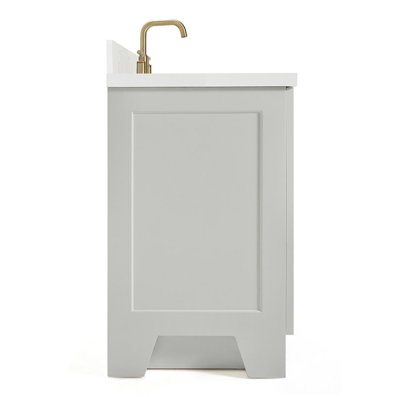 31 IN.  Single Bathroom Vanity, Gray, White Quartz, Rectangle