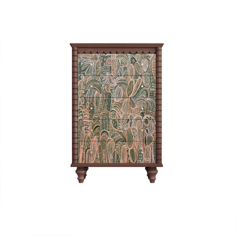 Commode d'appoint avec cinq tiroirs Retro, Brun