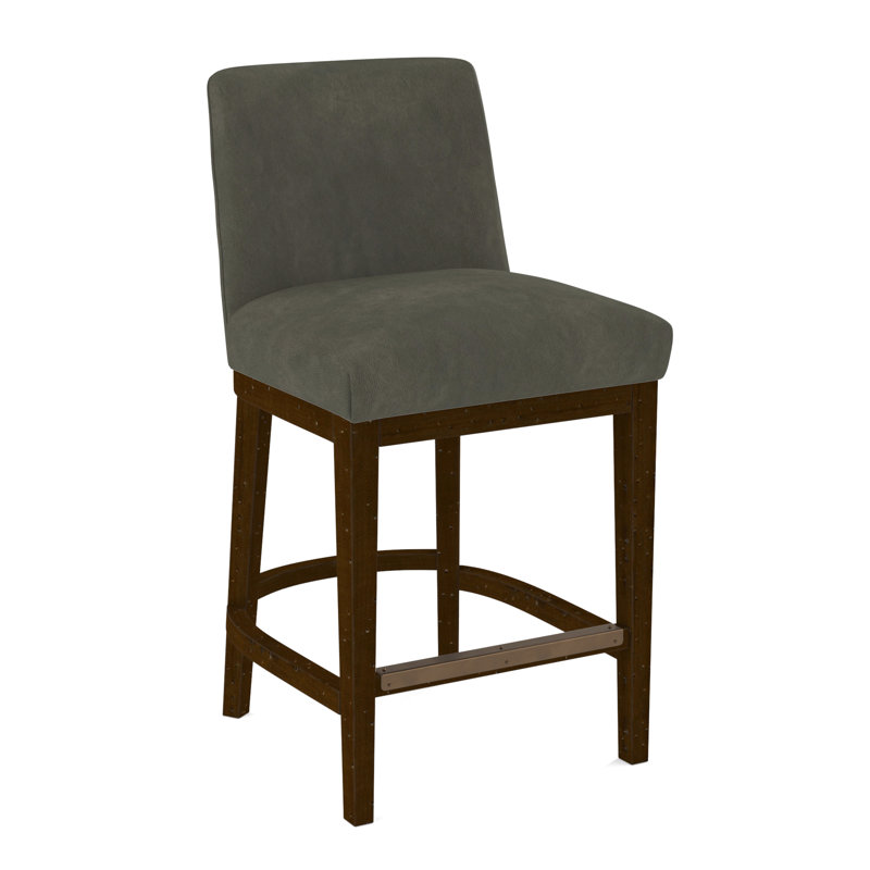 Upholstered Stool, Applause Archway Gray, Black