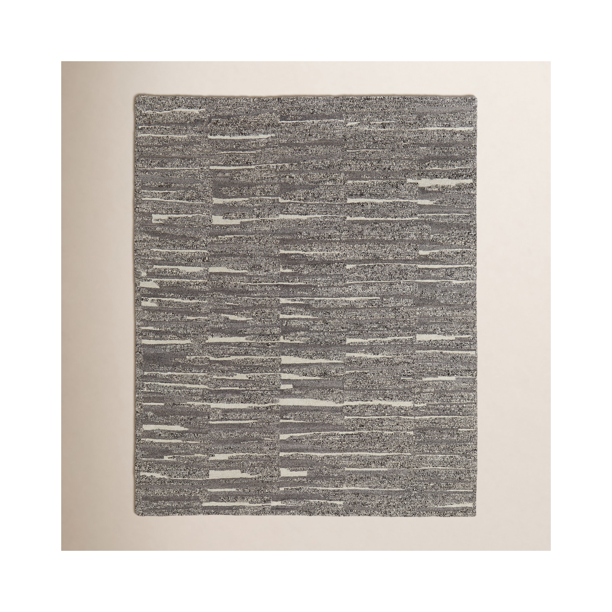 Wool Gray/Taupe/Ivory Rug, Rectangle 5'6" x 8'6"