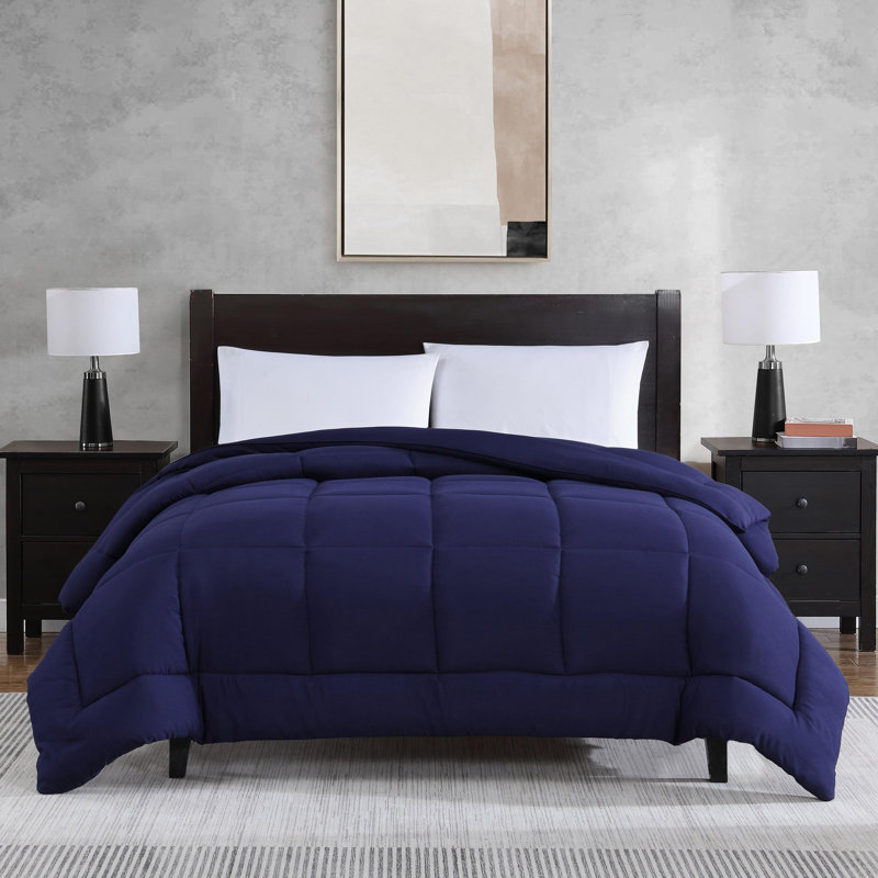 Édredon en duvet synthétique toutes saisons, Double / Grand, Bleu vareuse