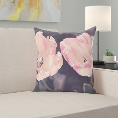 Floral Microsuede Throw Pillow