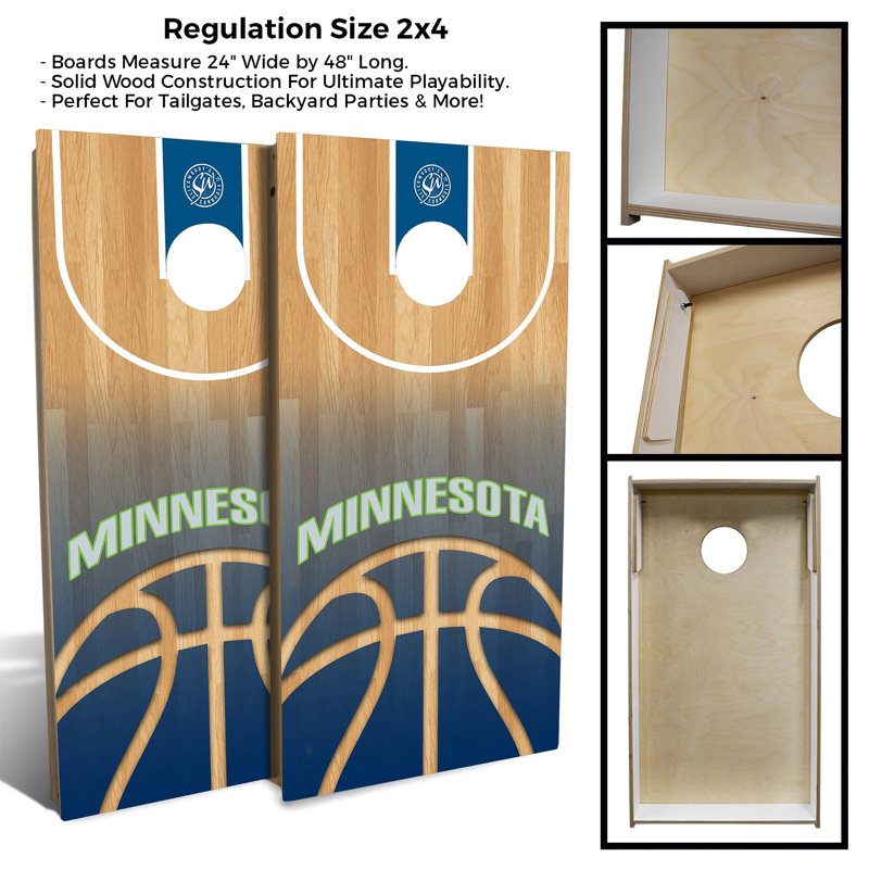 Ensemble de planche de basketball à thème 2 'x 4' avec étui de transport, Minnesota