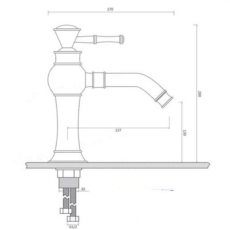 BathSelect Matte Black Queen Crown Deck Mount Faucet Elegant Single Handle Bathroom Fixture