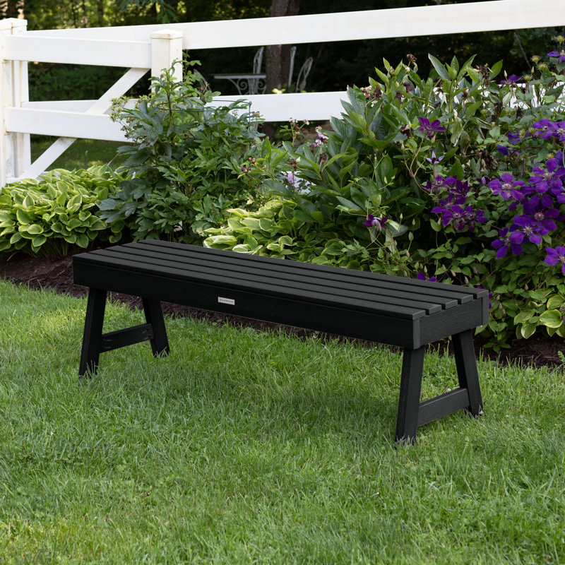 Banc de pique-nique en plastique sans dossier Midwest, Noir