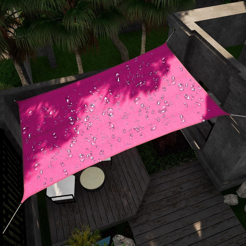 Auvent imperméable et imperméable à l'abri de soleil - 95% d'abri extérieur pour terrasse, jardin et cour, personnalisable, rose