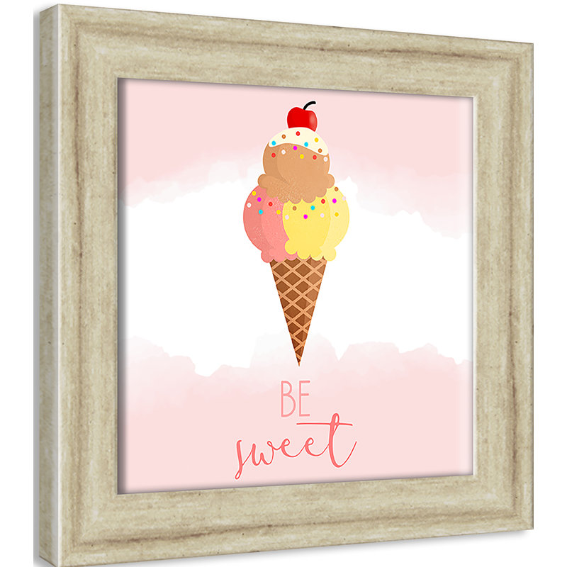 Doux 2, H 10 po x l 10 po x P 0,63 po, Beige Flat Framed