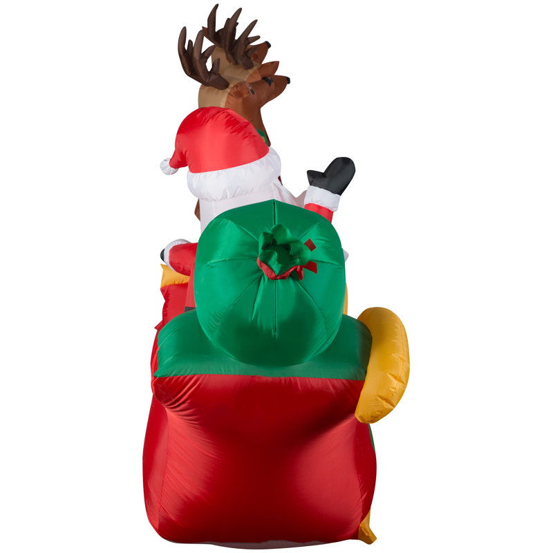 Père Noël en traîneau gonflable gonflable