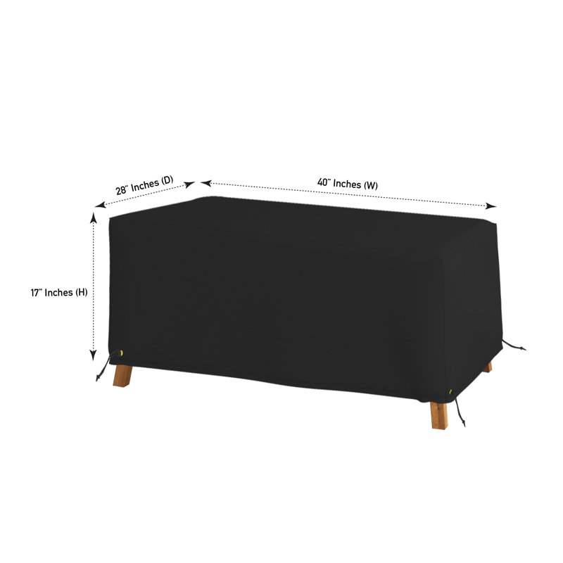 High Density Waterproof Rectangle Ottoman Deck Box Cover, Outdoor Square Storage Box Bench Cover, 17" H x 40" W x 28" D