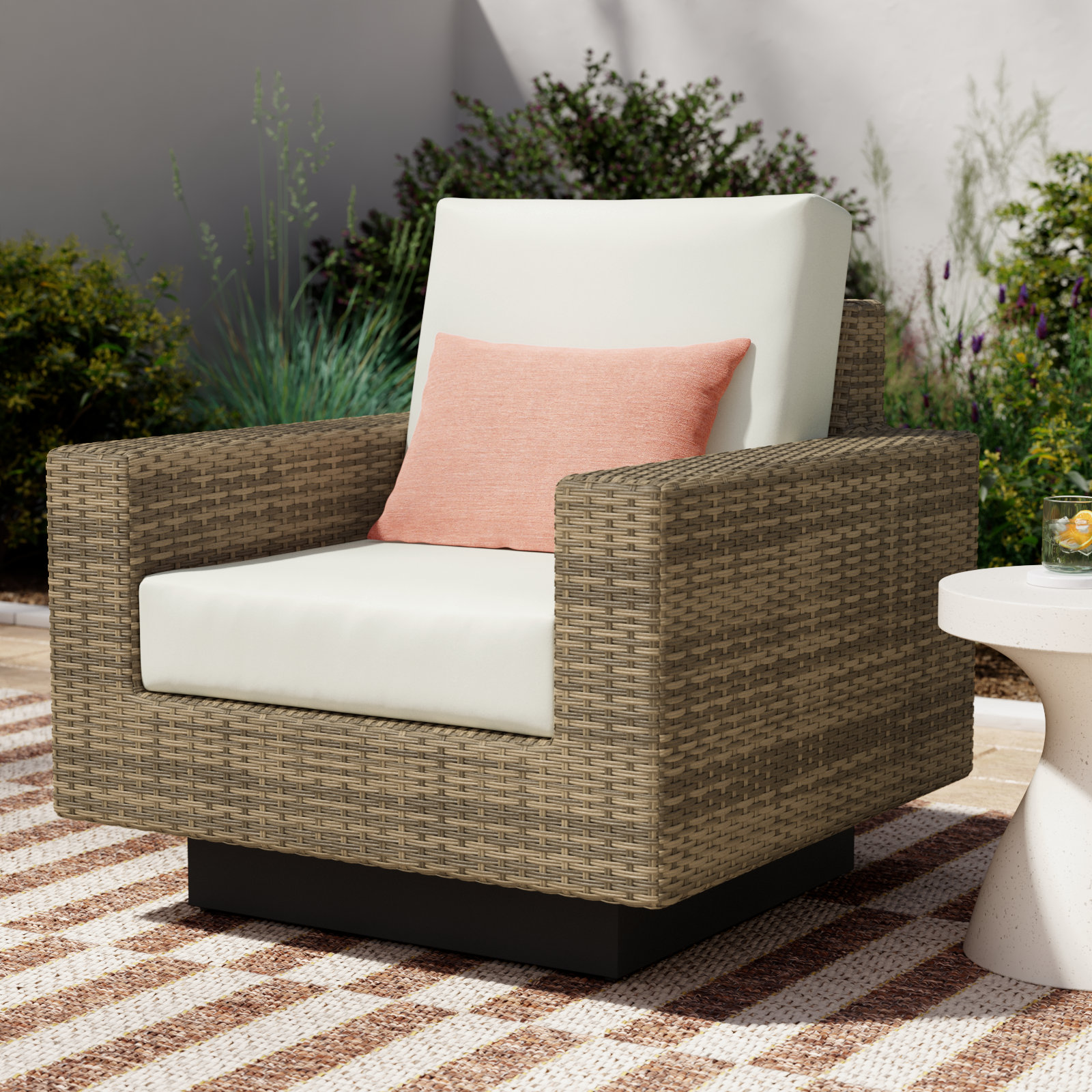 Ravinia Sunbrella® Swivel Patio Lounge Chair, No