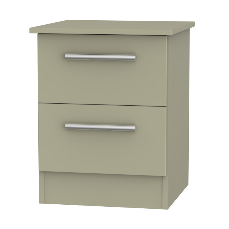 Fully Assembled Lyman 2 Drawer Bedside Table, Mushroom