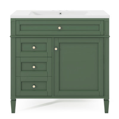 Meuble-lavabo moderne 36 po avec lavabo supérieur 36 po et 2 tiroirs