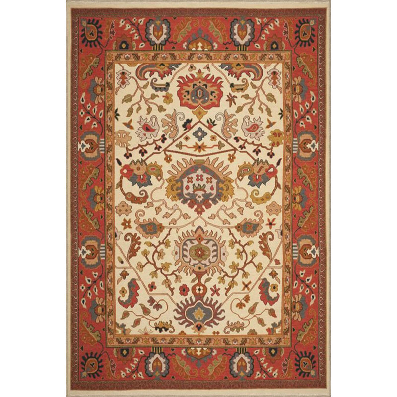 Tapis tissé rétro dans les tons de rouge, Rectangle 2 pi 4 po x 4 pi