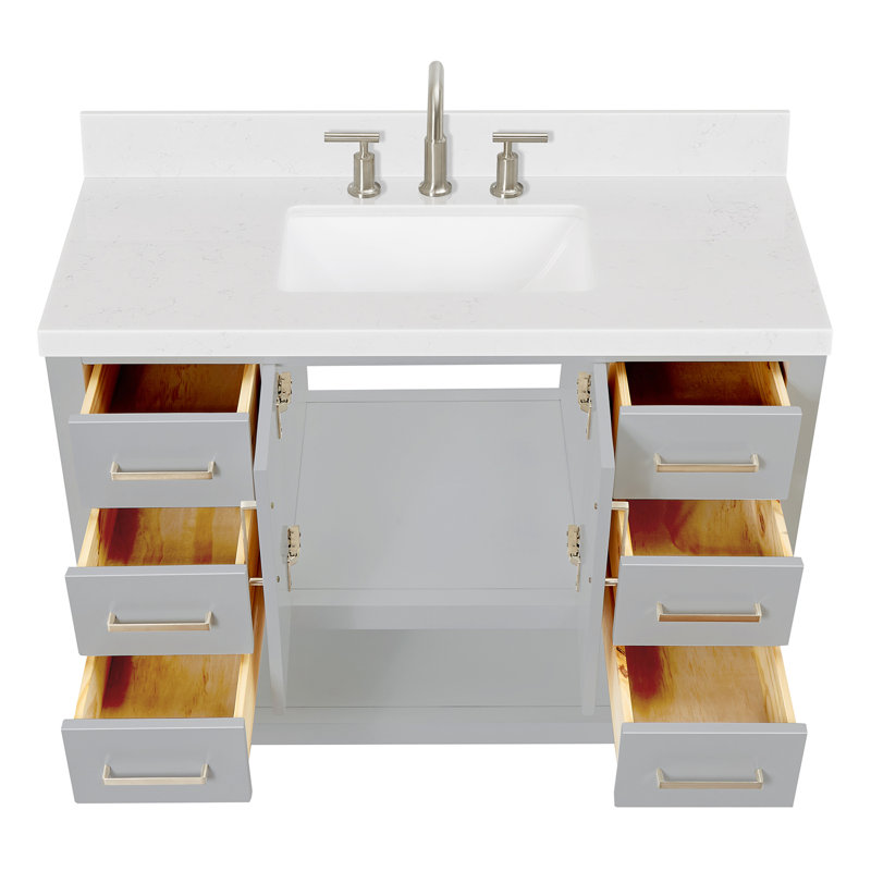 Meuble-lavabo simple 42 po ARIEL Moille, Rectangular, Gris