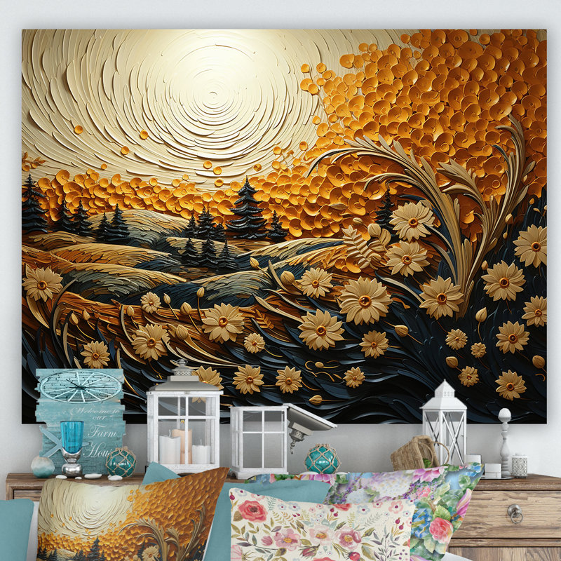 Karmas Wheat Whirl Meadow III, Toile tendue, H 16 po x l 32 po x P 1 po