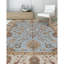 Tapis bleu clair et ivoire noué à la main de haute qualité