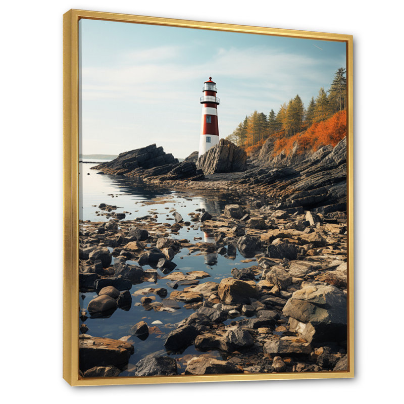 Port Harbor Retreat II - Nautical & Beach Canvas Wall Art, Cadre flottant doré, H 40 po x l 30 po