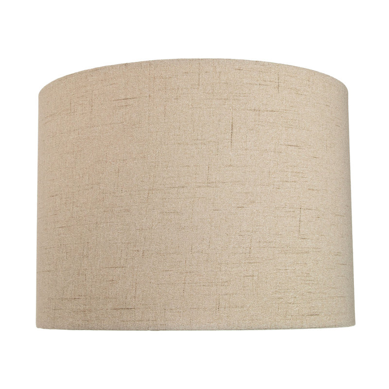 Ibiza Linen Drum Lamp Shade, 18cm H x 25cm W x 25cm D, Taupe