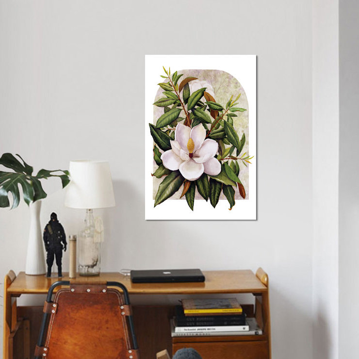«Magnolia Vignette» par Marcia Matcham, reproduction d'art graphique sur toile, H 40 po x l 26 po x P 1,5 po, Pas de tapis