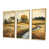 Toile avec cadre flottant or