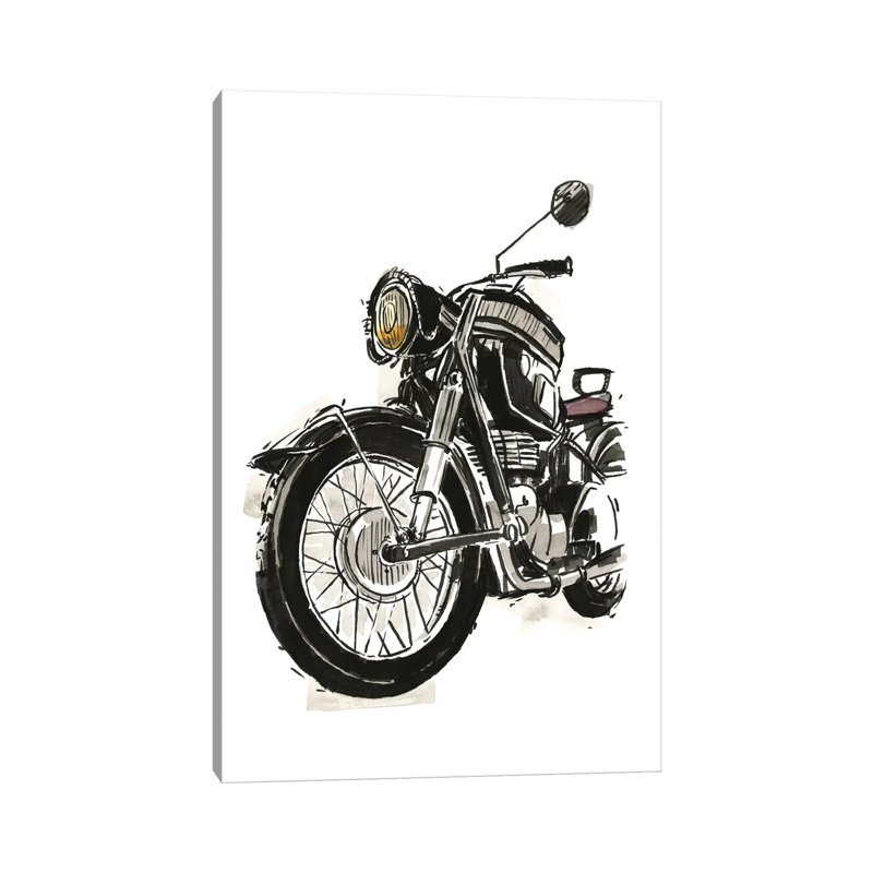 Motorcycles In Ink IV by Annie Warren - Wrapped Canvas Print, 66.04 cm H x 45.72 cm W x 1.91 cm D