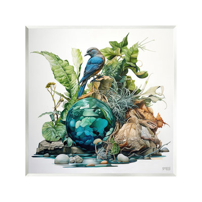 Art mural oiseau avec forêt