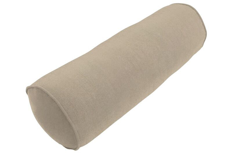 Sunbrella Single Piped Bolster Pillow, Canvas Taupe Sunbrella® Canvas