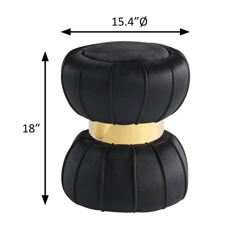 Tabouret l 15,4 po contemporain, noir, Noir