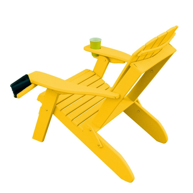 Dermando Foldable Outdoor Adirondack Chair, Lemon Yellow