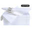 Serviettes de table en coton blanc ourlées (lot de 12)