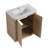 30" Freestanding Bathroom Vanity with Ceramic Sink, Rounded Corners & Handle-Free Design-116159711